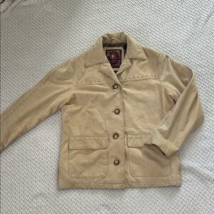 ❤️ 3/$15 Vintage leather The Territory Ahead Women's Beige Jacket size XS